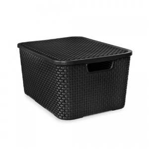 CAIXA RATTAN ARQPLAST PRETA 15L 25593