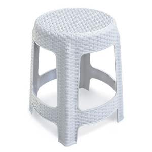 BANQUETA ARQPLAST RATTAN BRANCA 25619